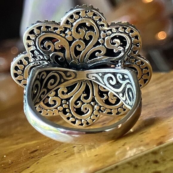 Natural Tanzanite Sapphire Sterling Silver Cocktail Ring Size 9 - Picture 5 of 9